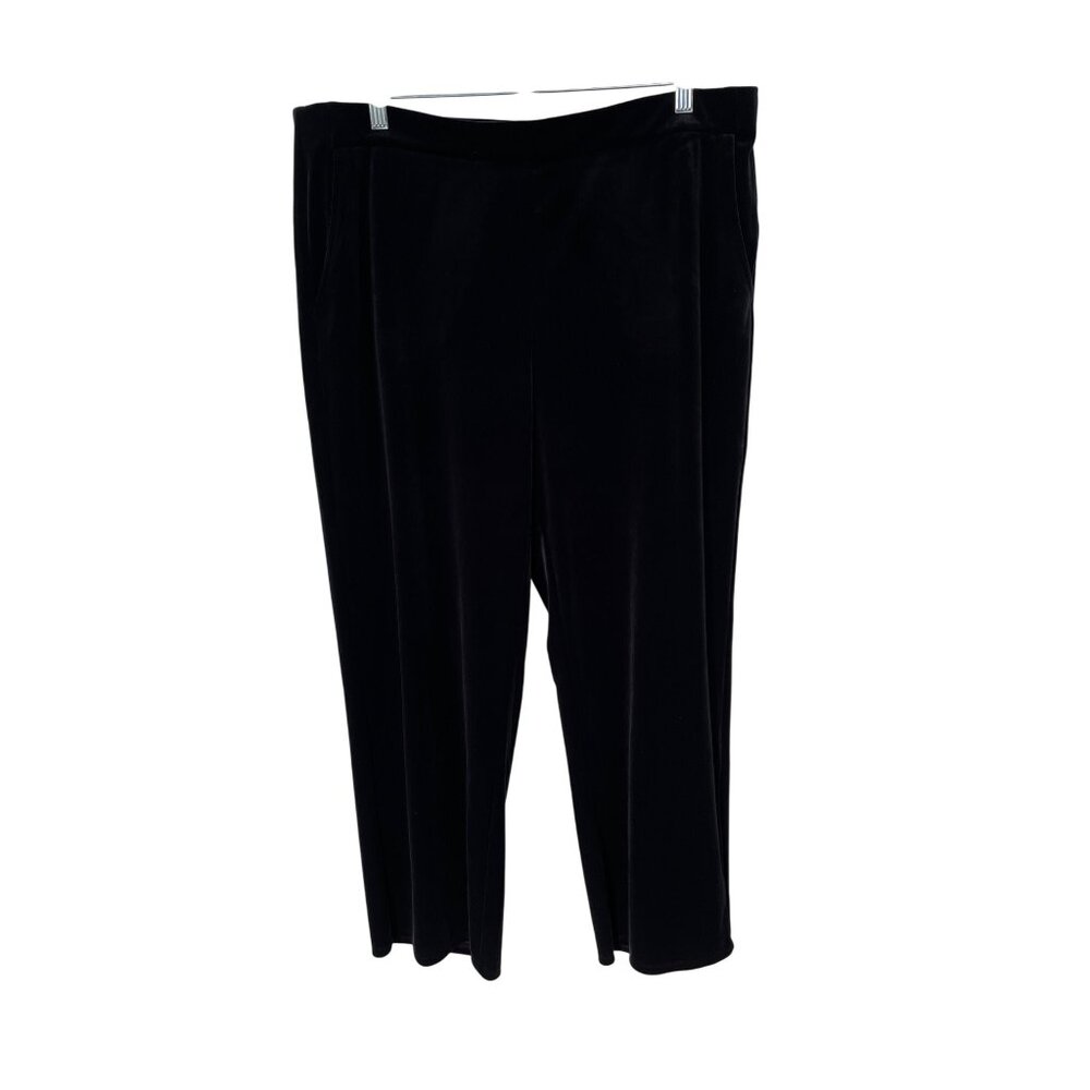 J Jill Wearever Collection Velvet Pull On Pants Womens Large Petite Black Velour